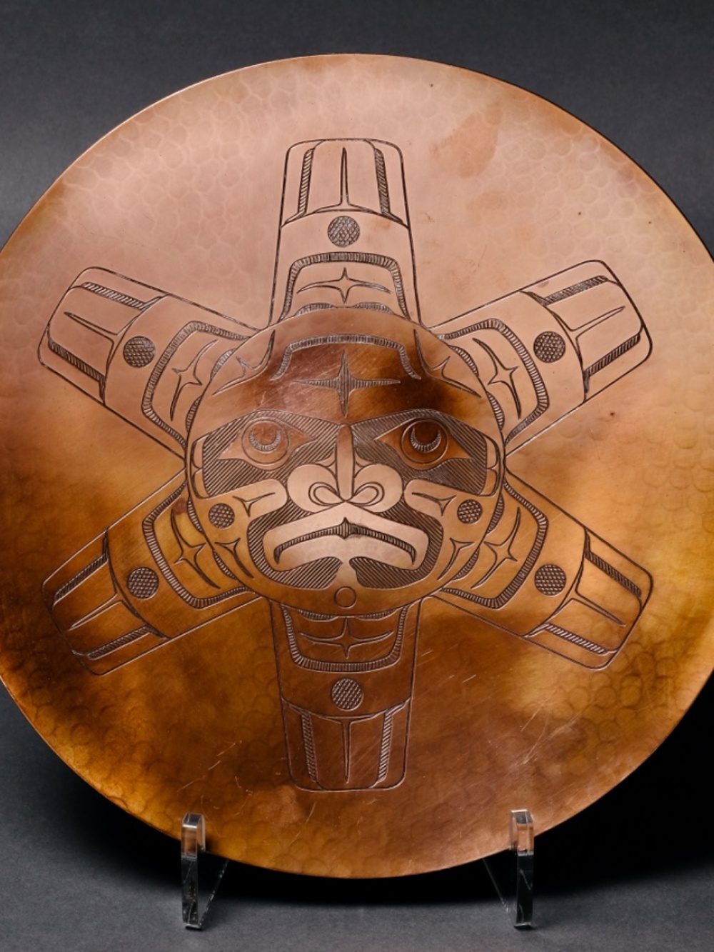 Vintage Harold Alfred Hammered Copper First Nations Plate